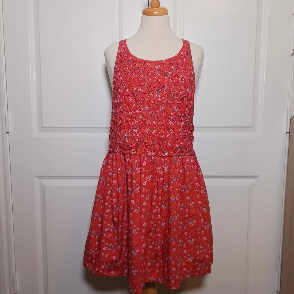NWT Free People Cottage Core Floral Short Dress Smocked Front Poppy Combo - Picture 9 of 14